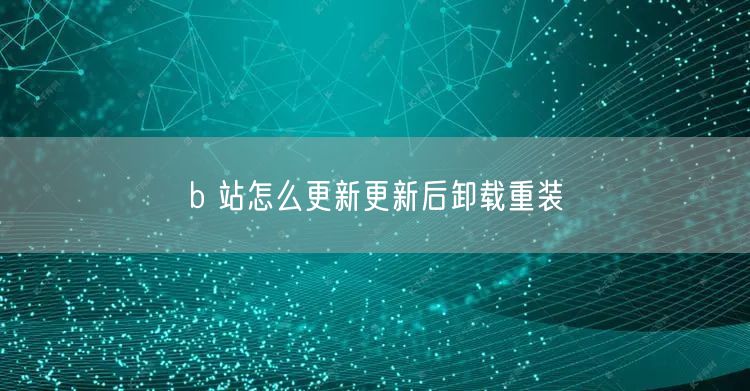 b 站怎么更新更新后卸载重装