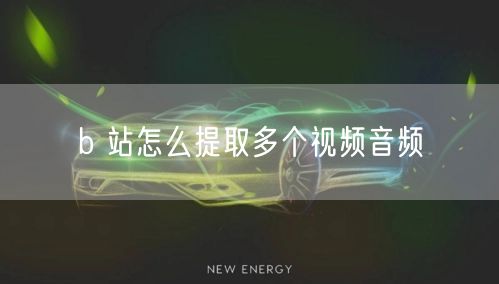 b 站怎么提取多个视频音频