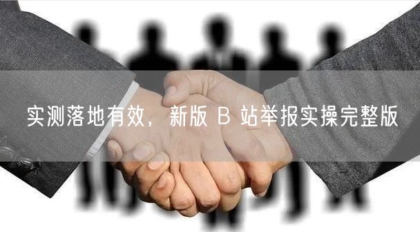 实测落地有效，新版 B 站举报实操完整版