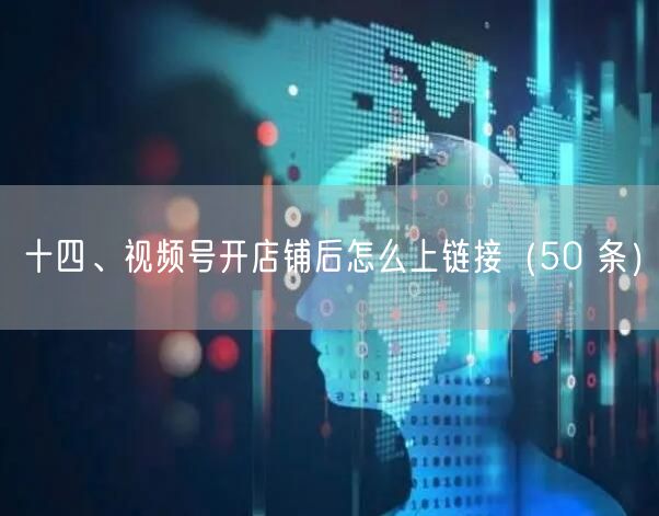 十四、视频号开店铺后怎么上链接（50 条）