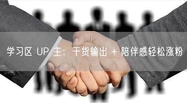 学习区 UP 主：干货输出 + 陪伴感轻松涨粉