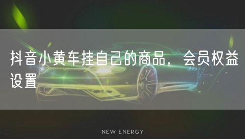 抖音小黄车挂自己的商品，会员权益设置
