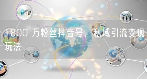 1800 万粉丝抖音号，私域引流变现玩法